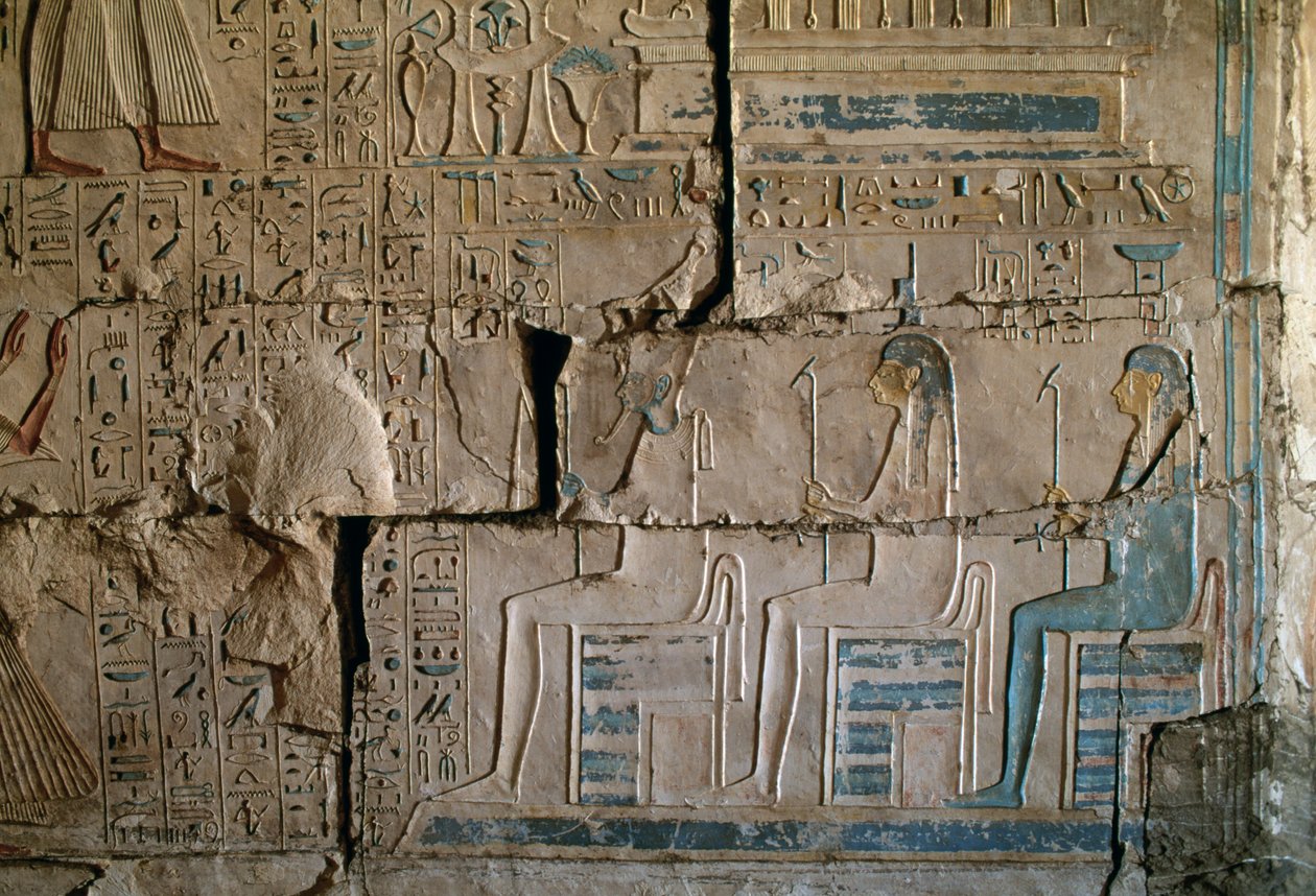 Relief från Netcherouymes grav, hög ämbetsman under Ramses II, Saqqara, Egyptisk civilisation, Nya riket, XIX:e dynastin av Egyptian 19th Dynasty