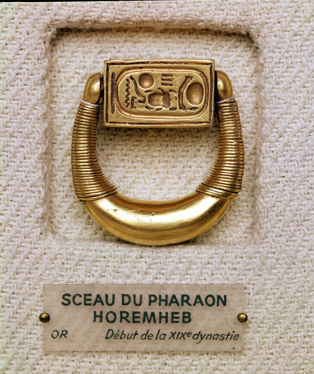 Ring med general Horemhebs sigill (ca 1323-1295 f.Kr.) Nya kungariket (guld) av Egyptian 19th Dynasty