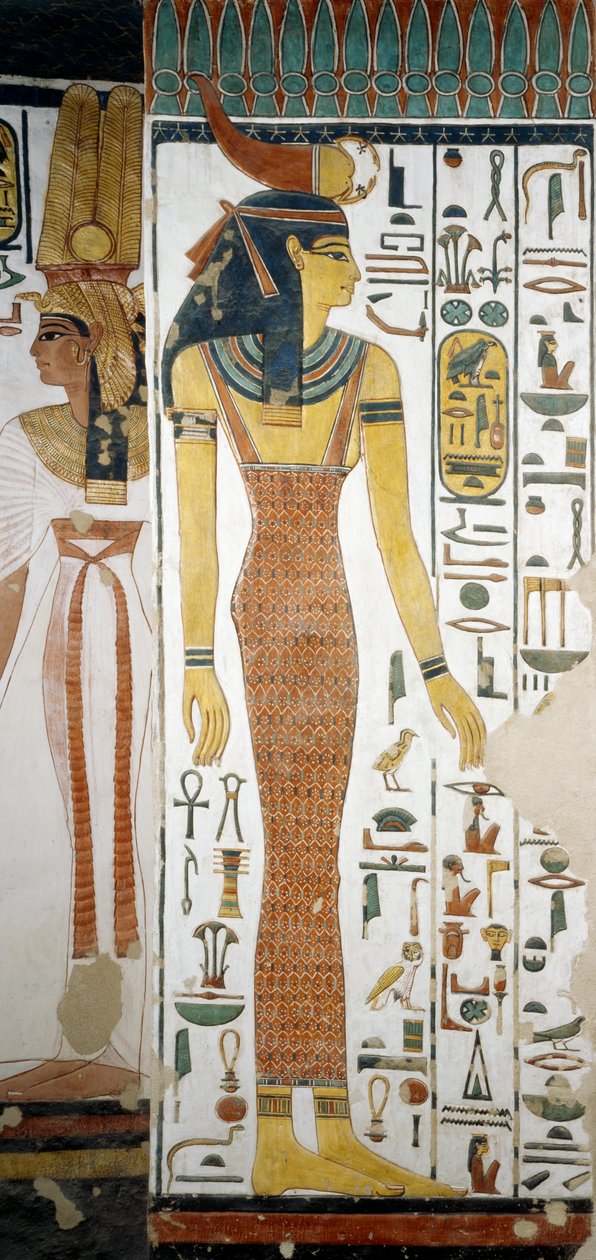 Selqet, detalj från freskerna i gravkammaren i Nefertari, Valley of Queens, Luxor, Thebe (Unescos världsarvslista av Egyptian 19th Dynasty