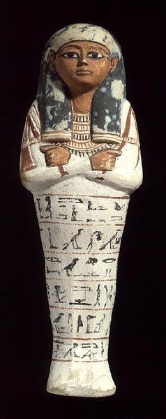 Shabti av Sennedjem, en nekropolarbetare i Deir el-Medina, Thebe, Nya kungariket, ca 1294-1279 f.Kr. (kalksten med pigment) av Egyptian 19th Dynasty