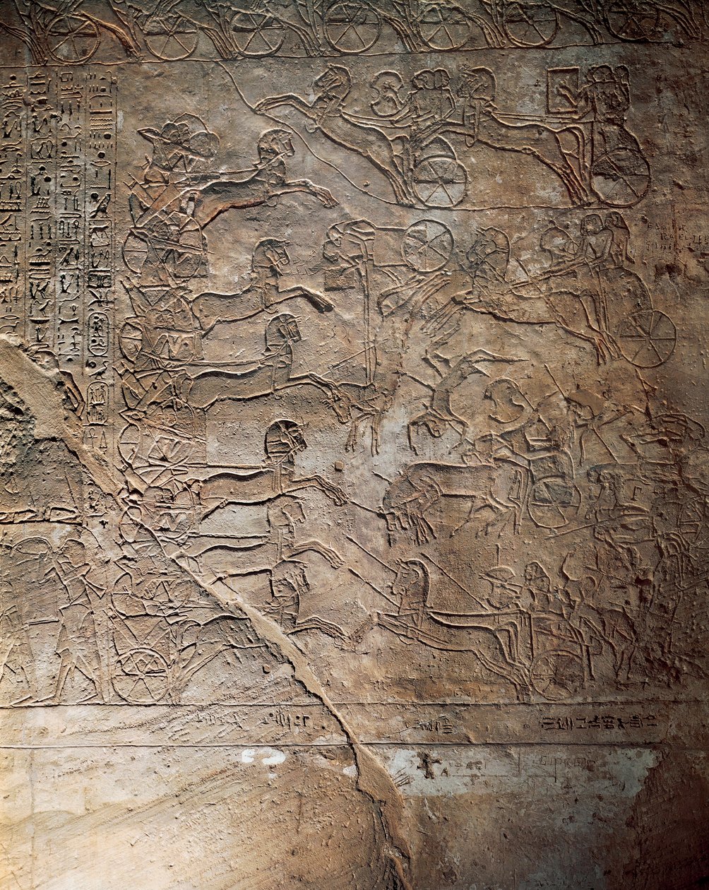 Slaget mellan egyptierna och hettiterna vid Kadesh, relief, huvudtemplet i Abu Simbel (Unescos världsarvslista av Egyptian 19th Dynasty