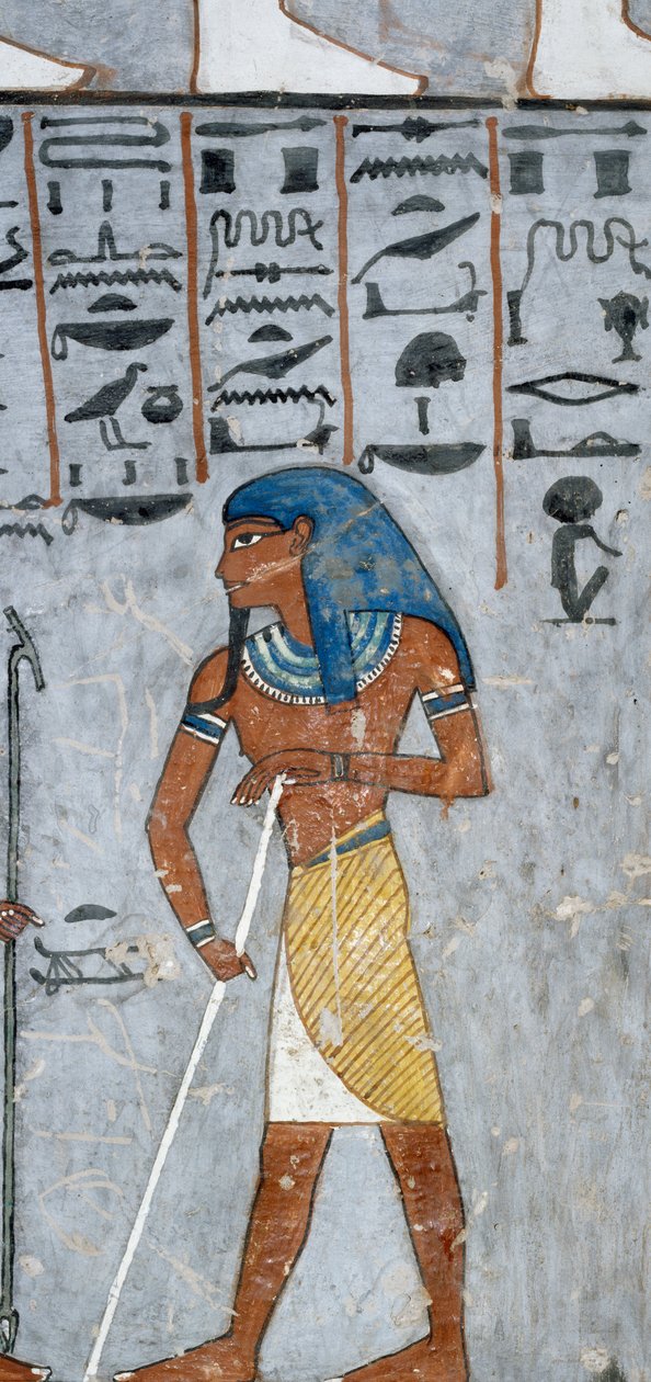 Guden Atum, fresk, gravkammare, Ramses I:s grav (KV16), Konungarnas dal, Thebe (Unescos världsarvslista av Egyptian 19th Dynasty