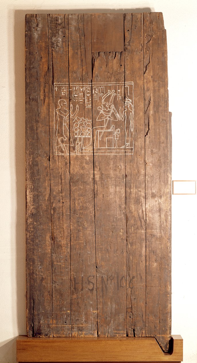 Trädörr från Khonsuhotep New Kingdoms grav, ca 1285 f.Kr. (trä) av Egyptian 19th Dynasty