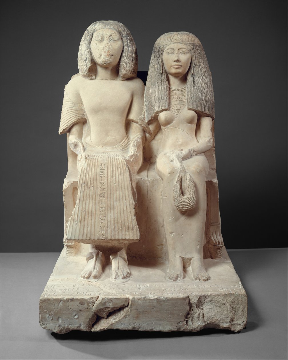 Yuny and His Wife Renenutet, ca 1280 f.Kr. (målad kalksten) av Egyptian 19th Dynasty