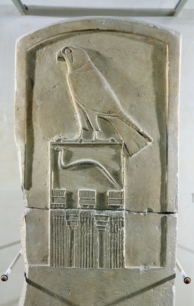 Ormkung stela, c.3000 f.Kr. (kalksten) (se även 105659) av Egyptian 1st Dynasty
