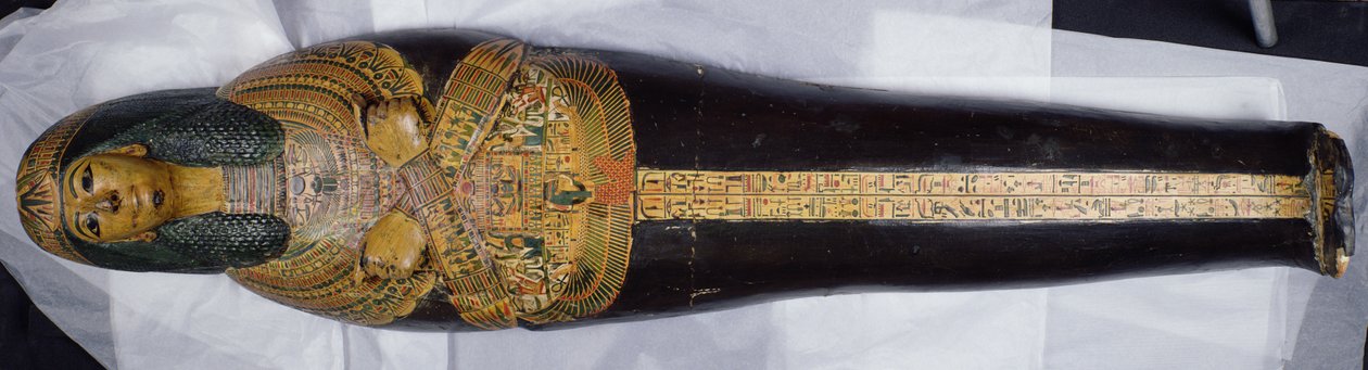 Inre lock av mumin av Nesyamun, möjligen hittat i Deir El-Bahri, New Kingdom, ca 1100 f.Kr. (målat trä) av Egyptian 20th Dynasty
