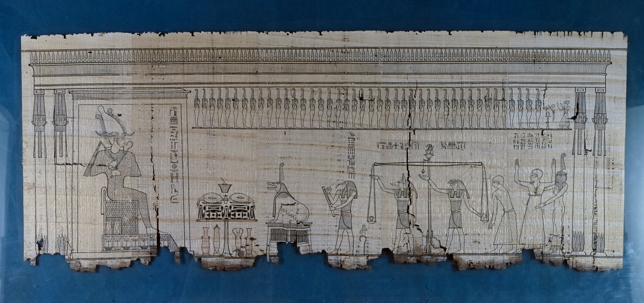 Papyrus föreställande satirisk scen, ca 1100 f.Kr., från Ramses IX:s regeringstid, egyptisk civilisation, Nya kungariket, dynasti XX av Egyptian 20th Dynasty