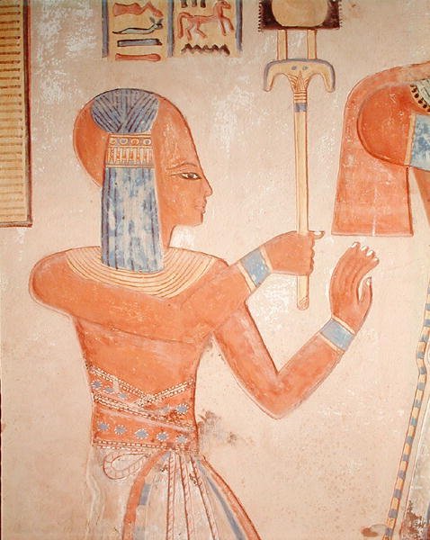 Porträtt av den döda prinsen, från Amen-Her-Khepshefs grav, Ramesside Period (väggmålning) av Egyptian 20th Dynasty