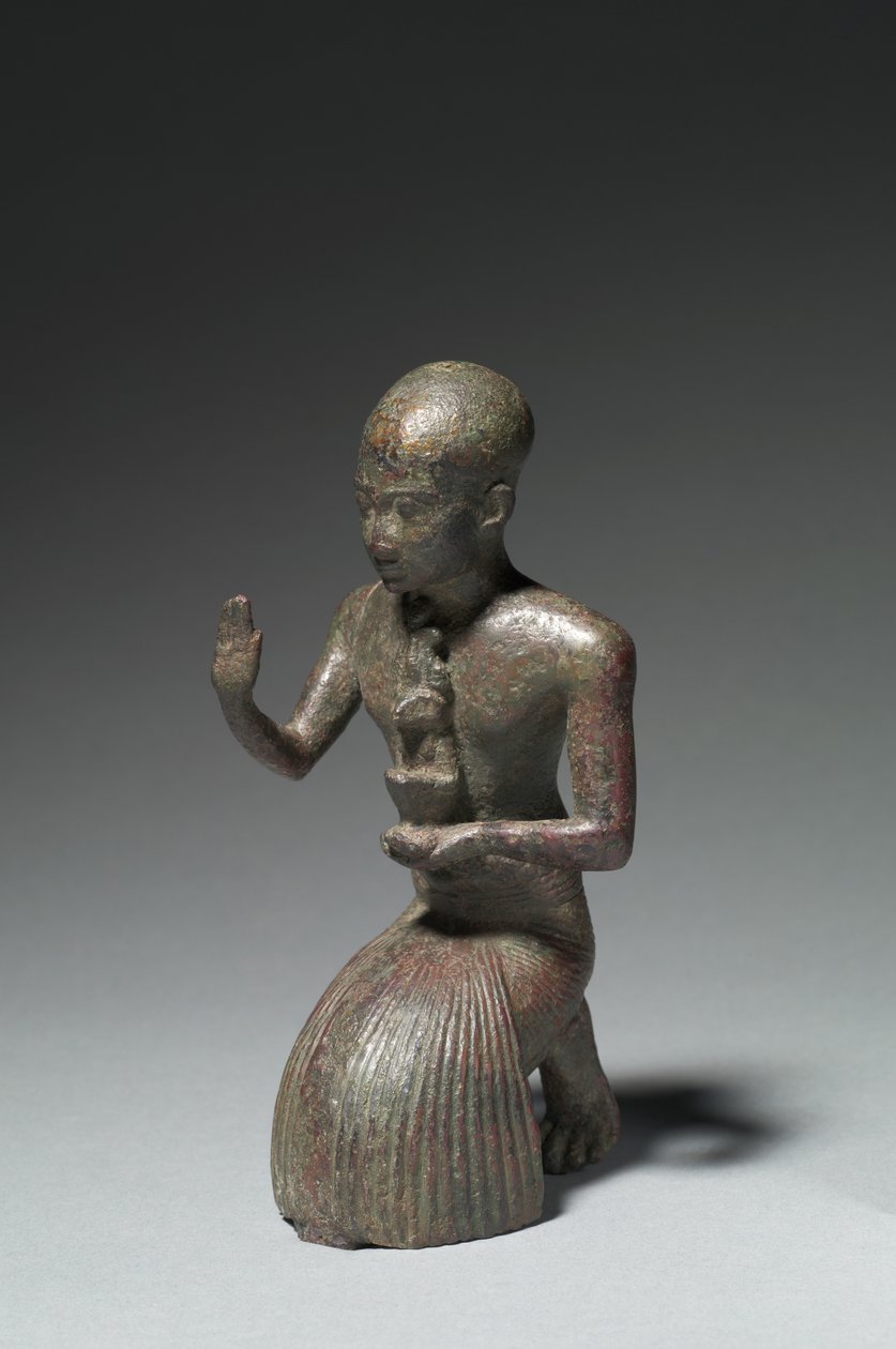 Statyett av en knästående präst, 1186-1069 f.Kr av Egyptian 20th Dynasty