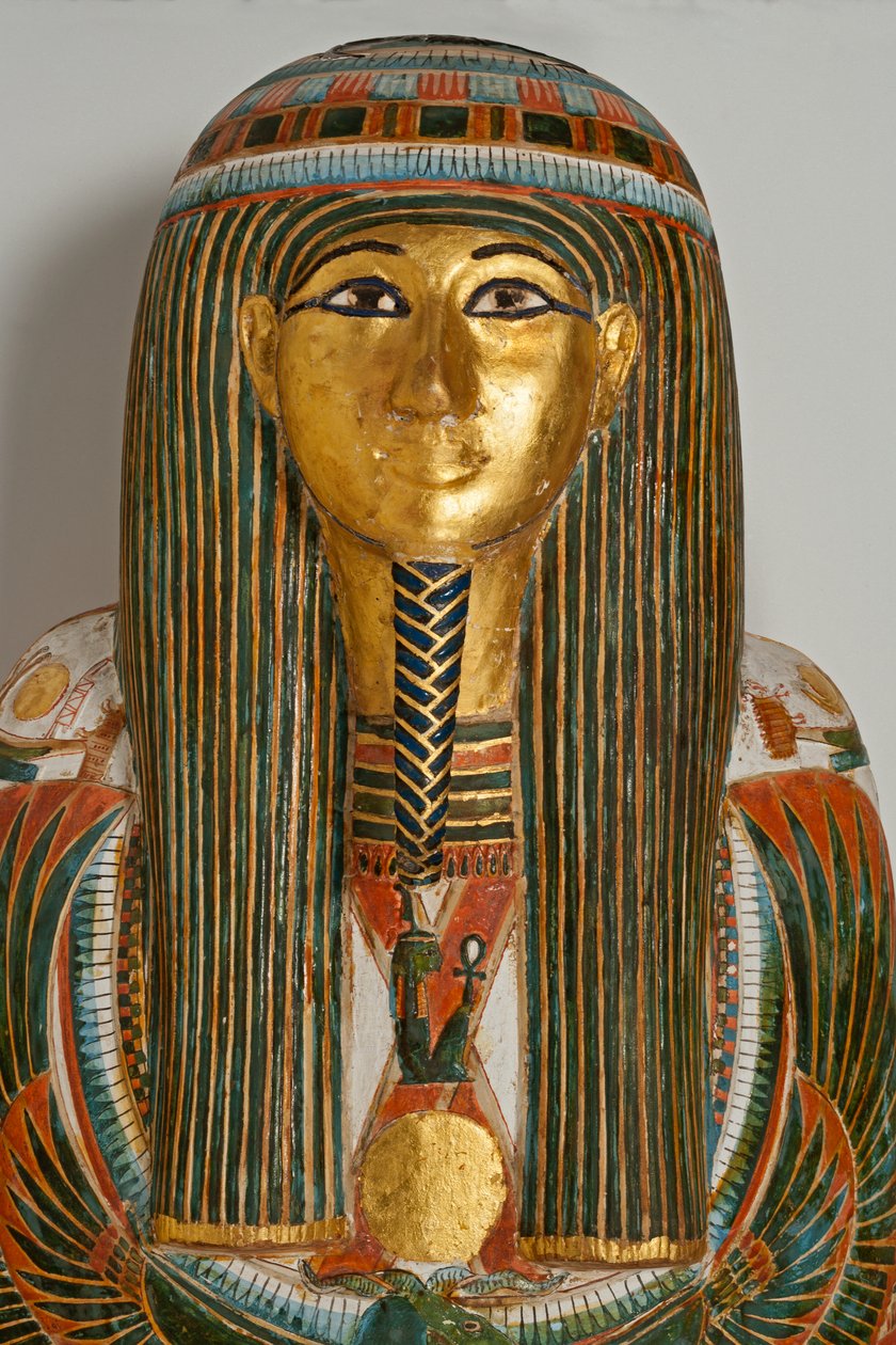 Utrustning för begravning. Kista, av översteprästen i Karnak, Nekht-ef-Mut, 924-889 f.Kr. (målat trä) av Egyptian 22nd Dynasty