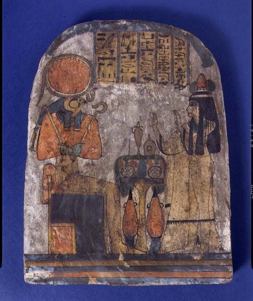 Votivmonument av Tentesamun, Amuns sångerska, från Thebe, tredje mellanperioden (målat trä) av Egyptian 22nd Dynasty