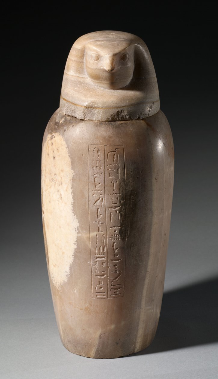 Canopic burk med falkhuvud, 664-525 f.Kr av Egyptian 26th Dynasty