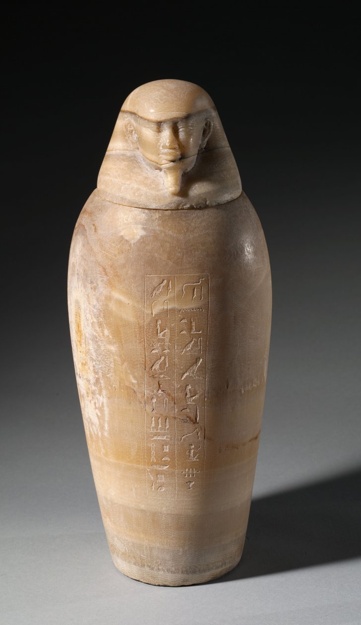 Canopic burk med manshuvud, 664-525 f.Kr av Egyptian 26th Dynasty