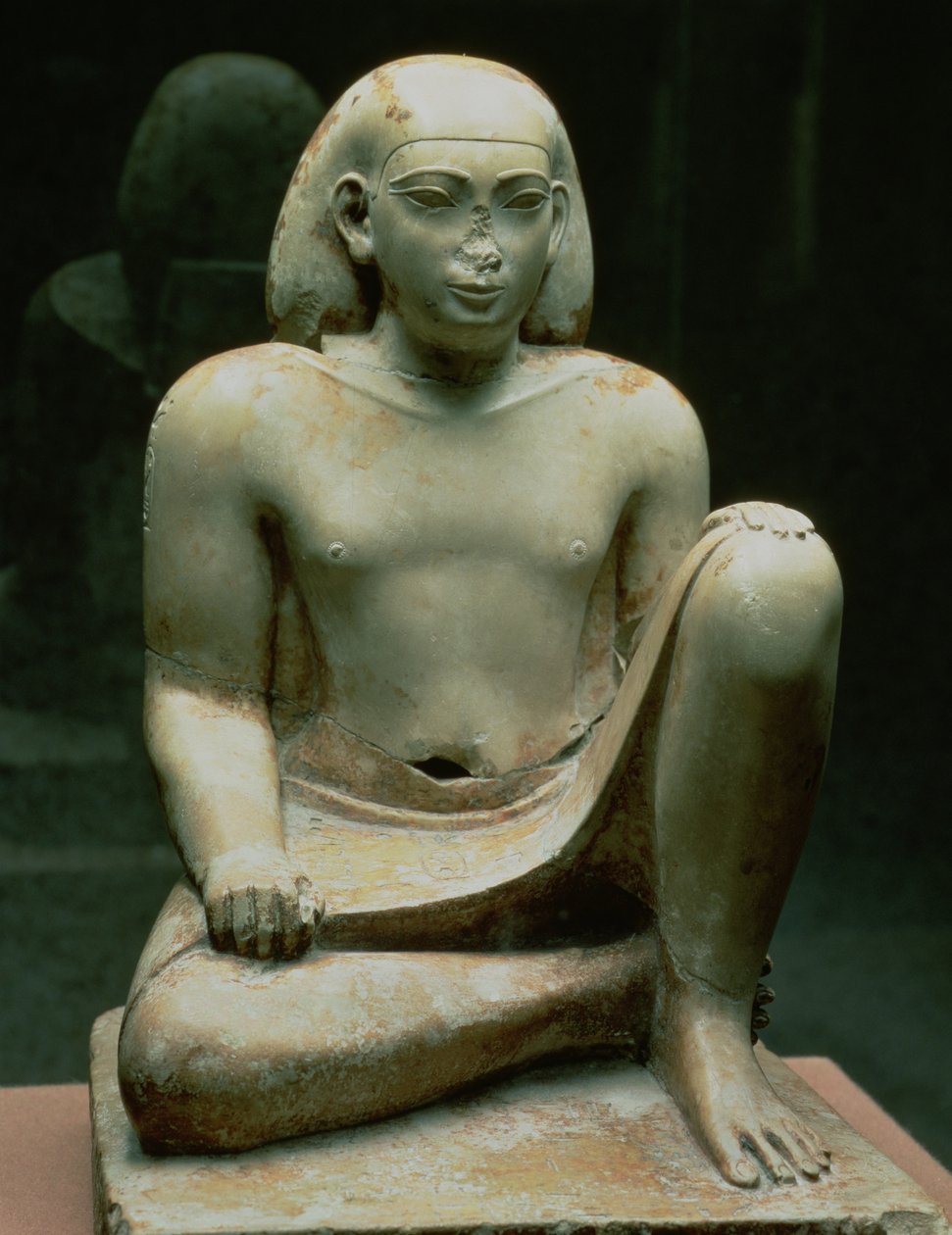 Hukande figur av Bes (kalksten) av Egyptian 26th Dynasty