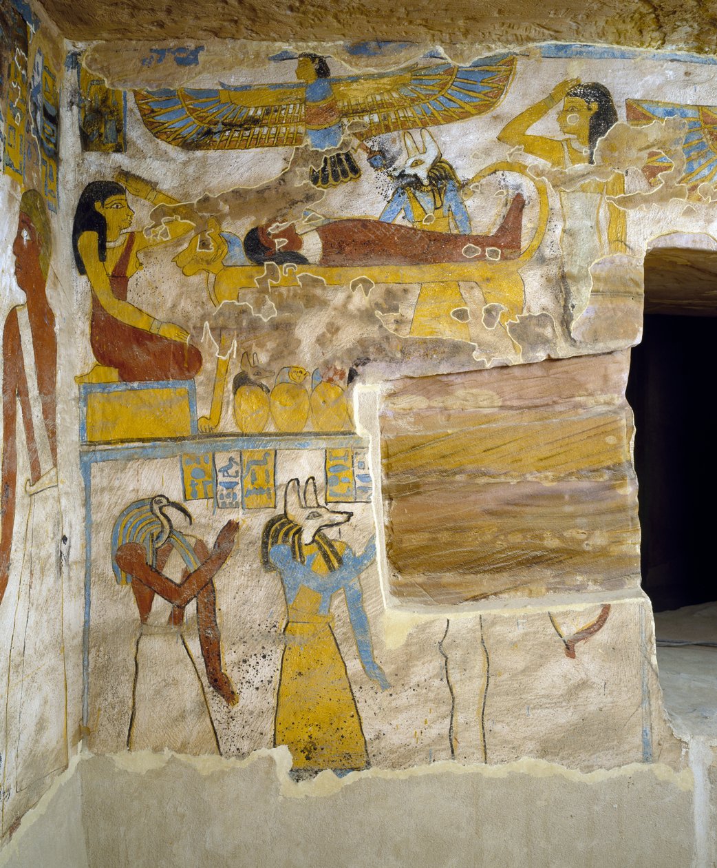 Väggmålningar av gravkammaren i Pa Nentwys grav, Bahariya Oasis, Giza, Egyptens egyptiska civilisation, 26:e dynastin, 663-525 f.Kr. av Egyptian 26th Dynasty