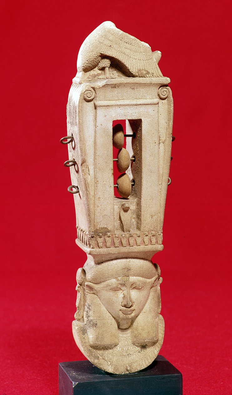 Sistrum, Saiteperiod (kalksten) av Egyptian 26th Dynasty