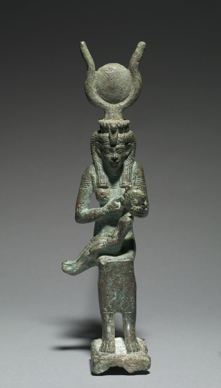 Statyett av Isis och Horus, 664-30 f.Kr av Egyptian 26th Dynasty