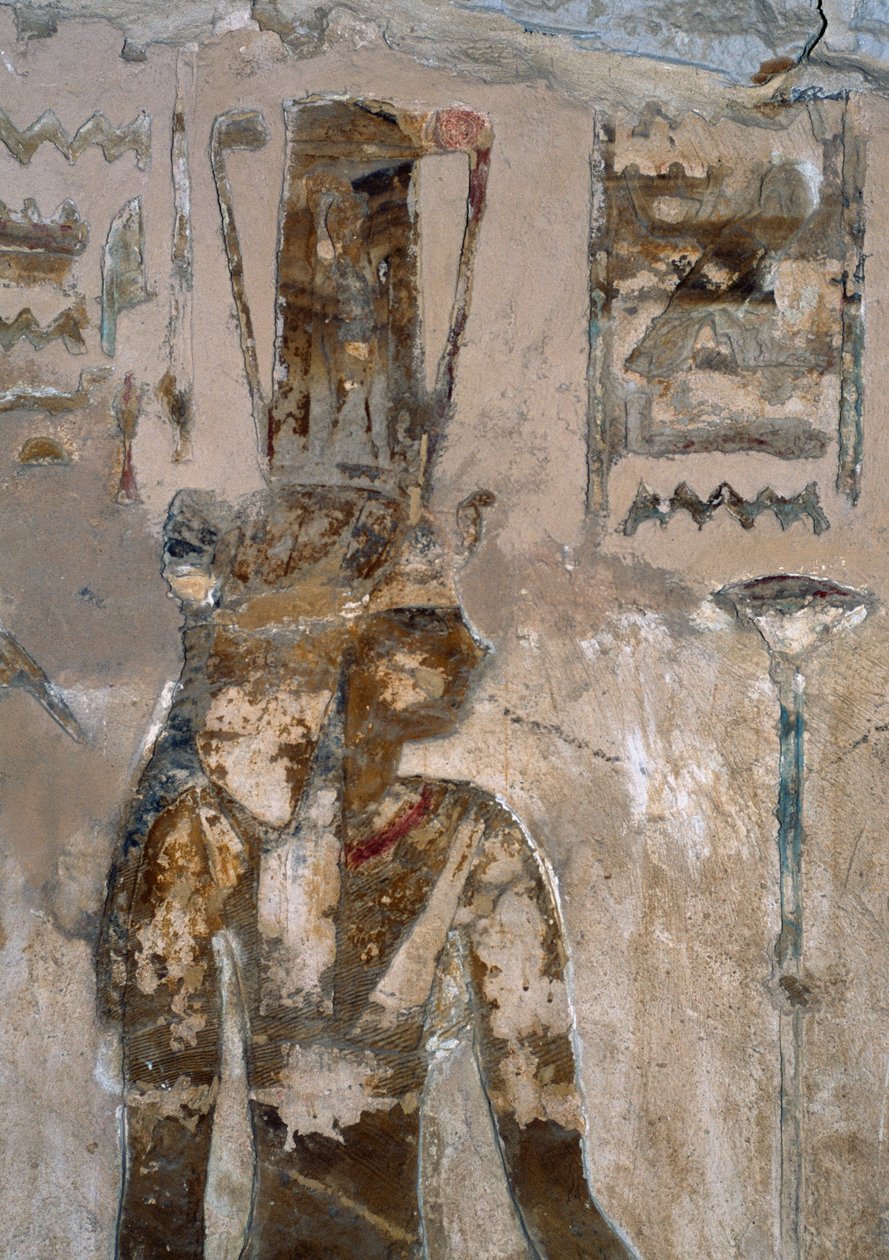 Väggmålningar, Temple of Ain El Meftla, Bahariya Oasis, Giza, Egypten, 26:e dynastin (663-525 f.Kr.), Detalj av Egyptian 26th Dynasty