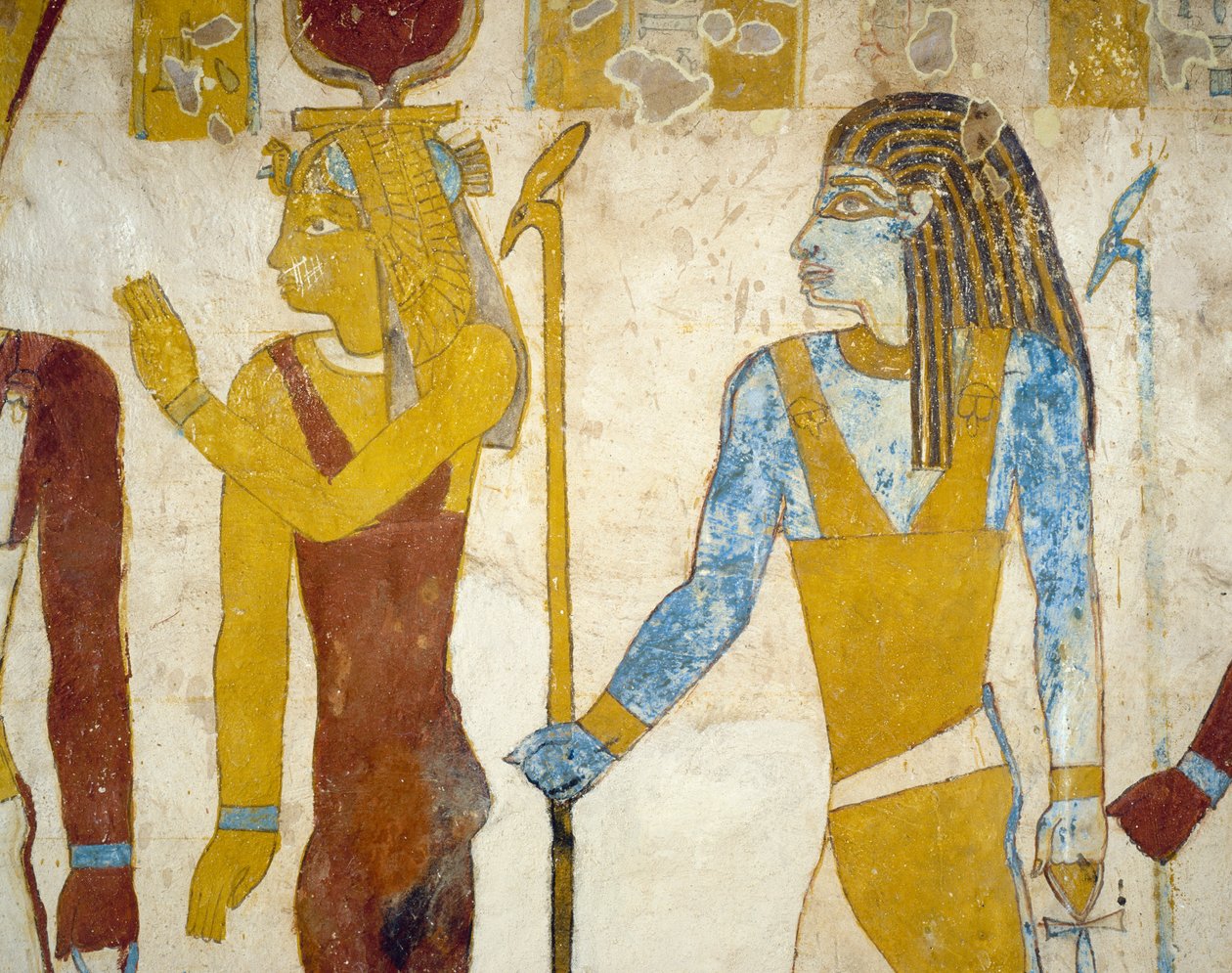 Väggmålningar från Tomb of Pa Nentwy, Bahariya Oasis, Giza, Egypten. Egyptisk civilisation, 26:e dynastin, 663-525 f.Kr. av Egyptian 26th Dynasty