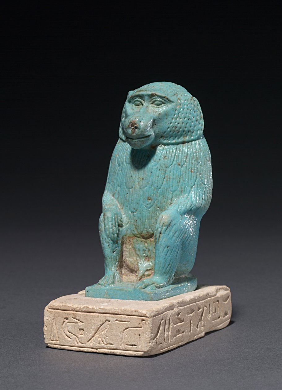 Babian på en kalkstensbas, 380-30 f.Kr av Egyptian 30th Dynasty