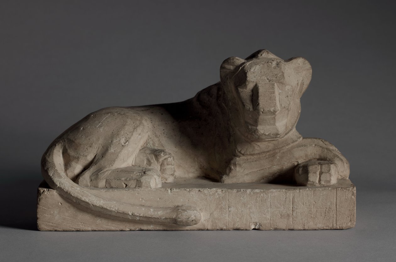 Statyett av ett lejon, 380-246 f.Kr av Egyptian 30th Dynasty