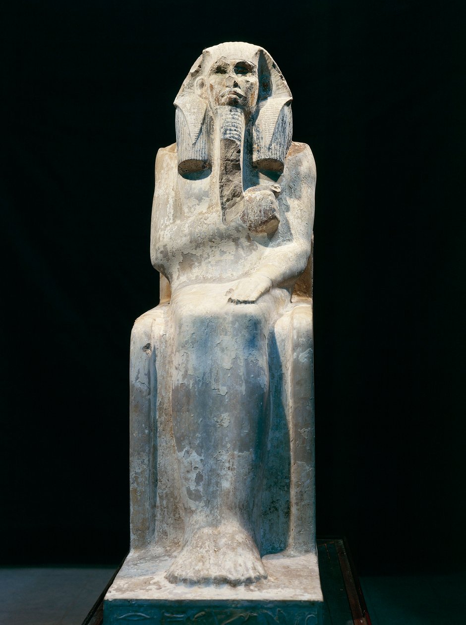 Staty av farao Gioser, från Saqqara, dynasti III (foto) av Egyptian 3rd Dynasty