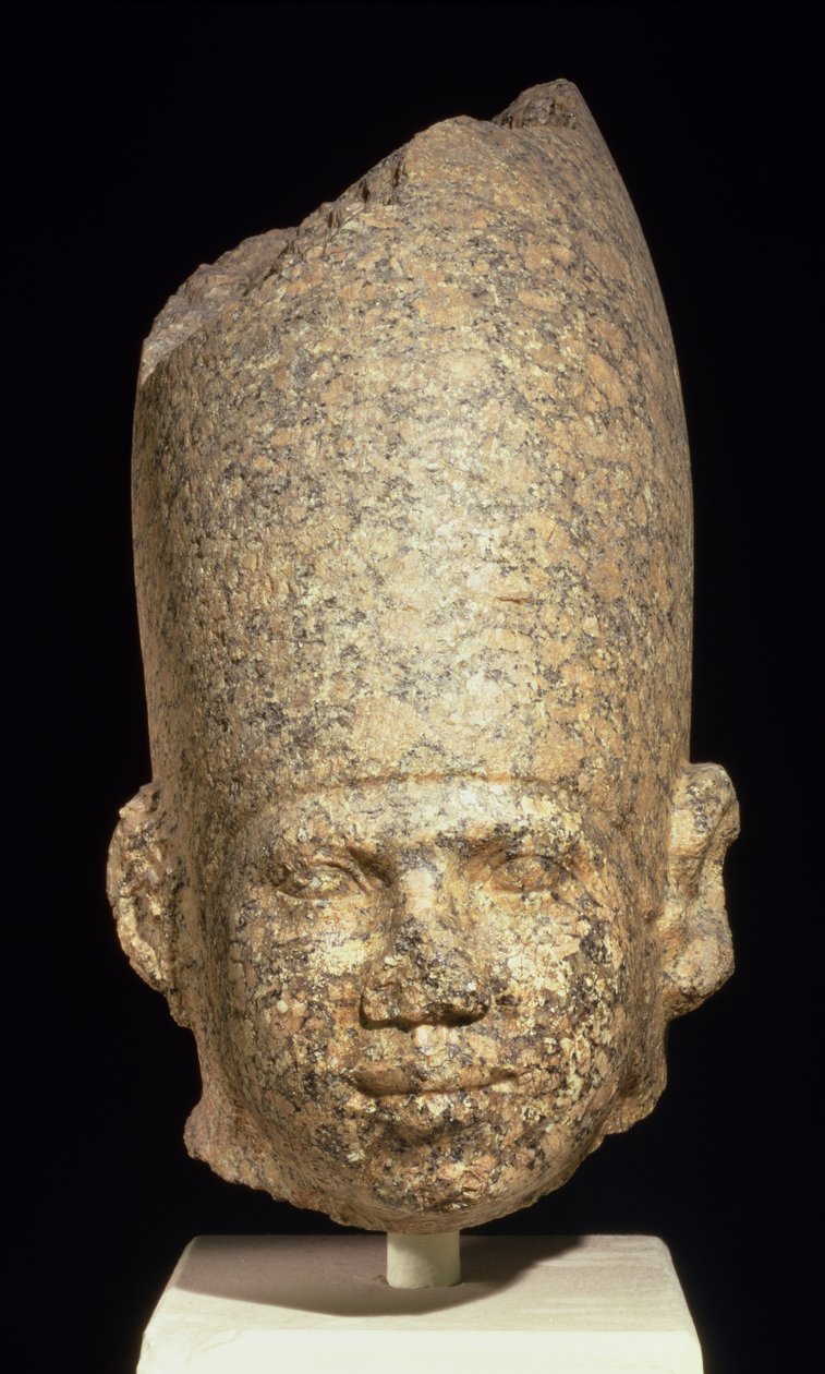 Kolossalt huvud möjligen av kung Khufu (Cheops) Old Kingdom (röd granit) av Egyptian 4th Dynasty
