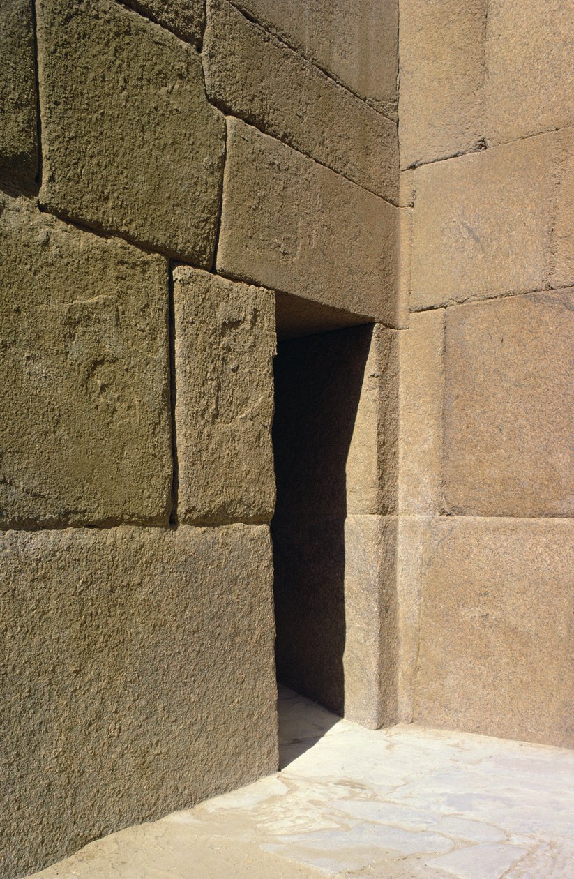 Granitmurar från daltemplet i Khafre, Gamla kungariket av Egyptian 4th Dynasty