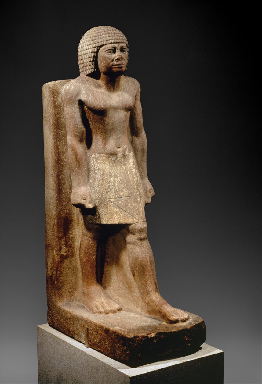 Stridande figur, c. 2575–2465 f.Kr. (målad kvartsit) av Egyptian 4th Dynasty