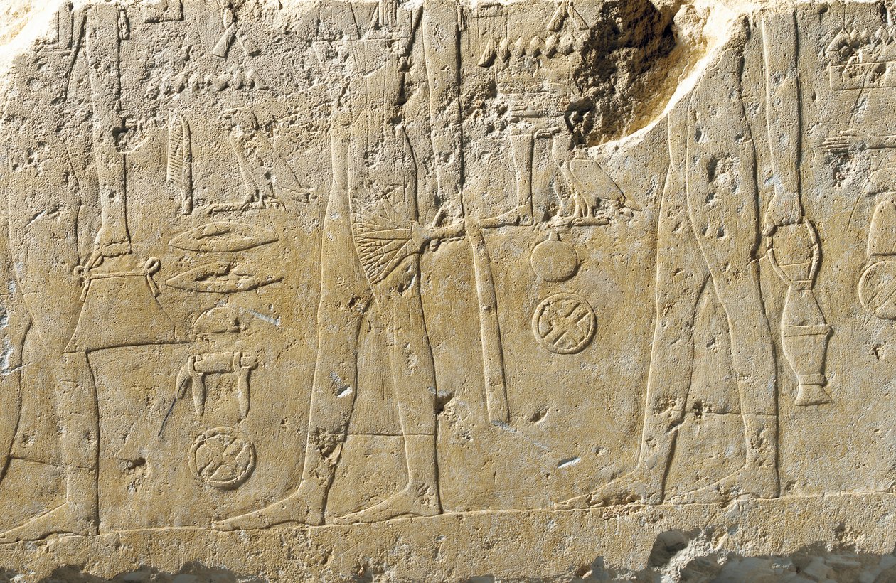 Detalj av lättnadsfragment av Pehenuka, Gamla kungariket av Egyptian 5th Dynasty
