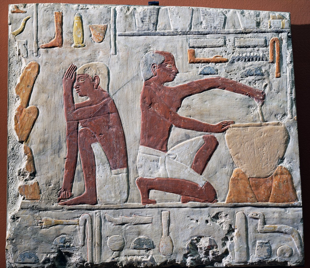 Tillagning och bakning av bröd, 2500-2350 f.Kr. (målad kalksten) av Egyptian 5th Dynasty