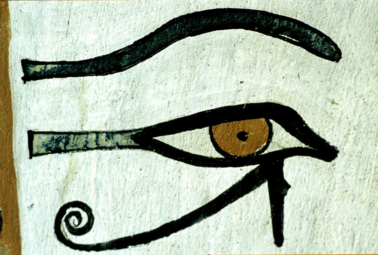 Forntida Egypten, Väggmålning, , Horus öga, Sennedjems grav, Thebe, Deir el Medina av Egyptian Egyptian
