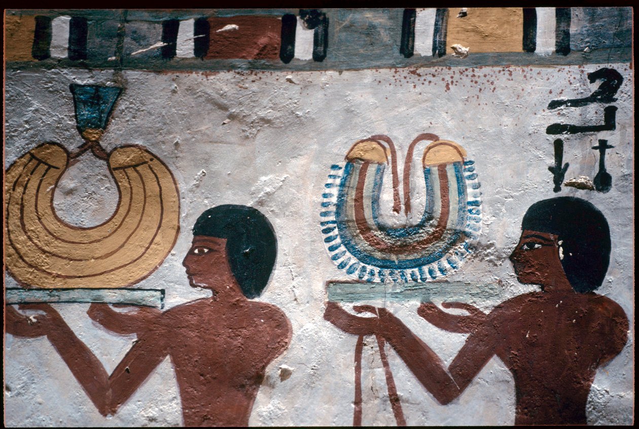 Forntida Egypten, Väggmålning, Sennufers grav, De adligas grav, Thebe av Egyptian Egyptian