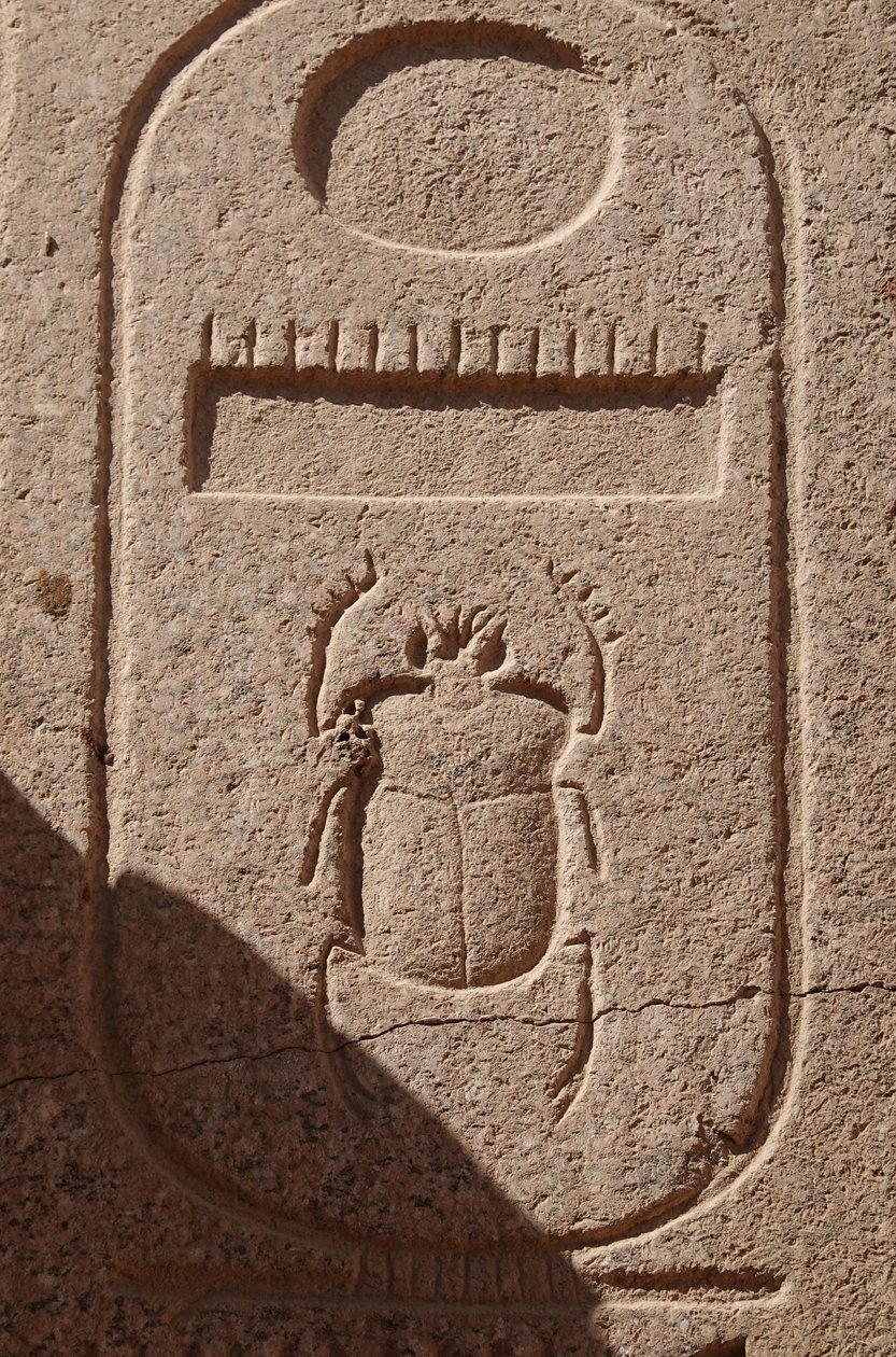 Skalbagge, symbol för kunglig makt, platsen för Karnac av Egyptian Egyptian