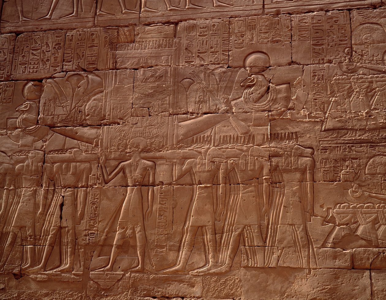 Egyptisk antiken: relief från templet Karnak (Karnak), Luxor, Egypten av Egyptian Egyptian