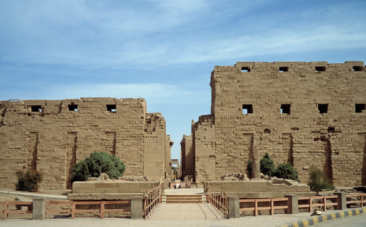 Egyptisk antikvitet: utsikt över templet i Karnak. Egypten av Egyptian Egyptian