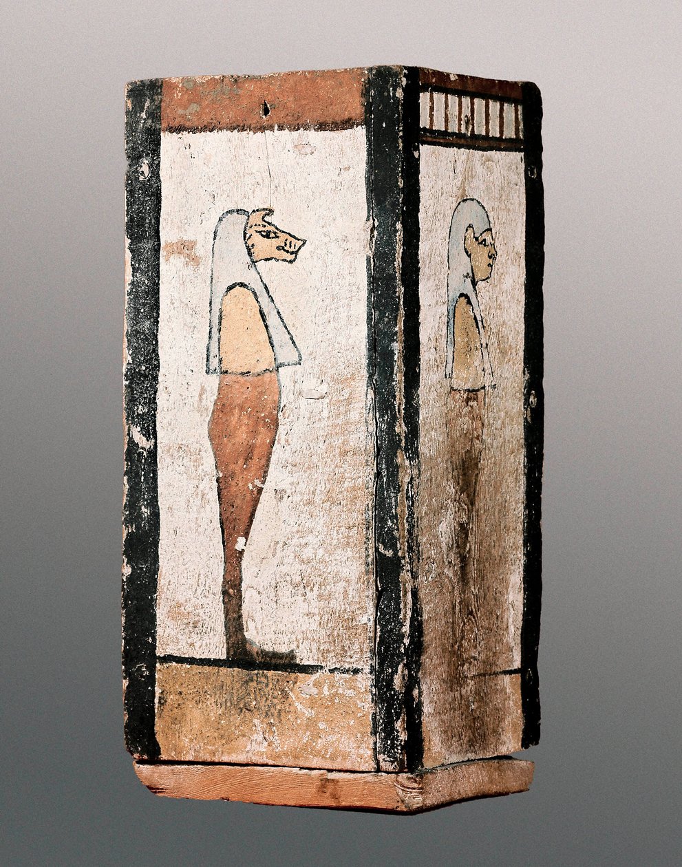 Egyptisk antikvitet: begravningsurna eller baldakin av trä. 11-4:e århundradet f.Kr. Klostret i Montserrat. Montserrats museum. av Egyptian Egyptian