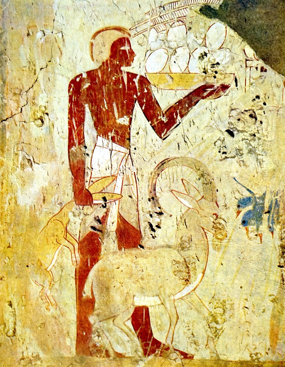Egyptisk gravväggsmålning föreställande djuroffer av Egyptian Egyptian