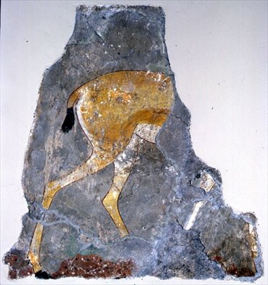 Fragment av en målning av en gasell av Egyptian Egyptian