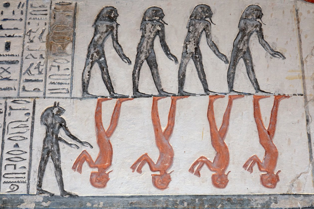 Hieroglyf, Ramses IX:s grav, Luxor av Egyptian Egyptian