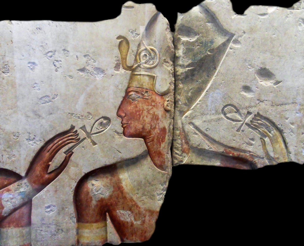 Kung Ramses II bland gudarna. Kommer från det lilla tempel som byggdes av kung Ramses II i Abydos. Ca 1275 f.Kr (19:e dynastin) (målad kalksten) av Egyptian Egyptian
