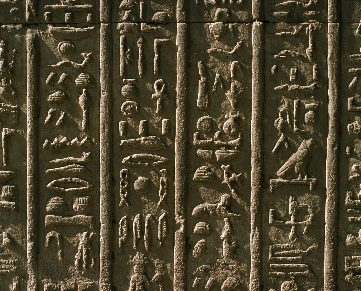 Lågrelief med hieroglyfer, 51-30 f.Kr av Egyptian Egyptian