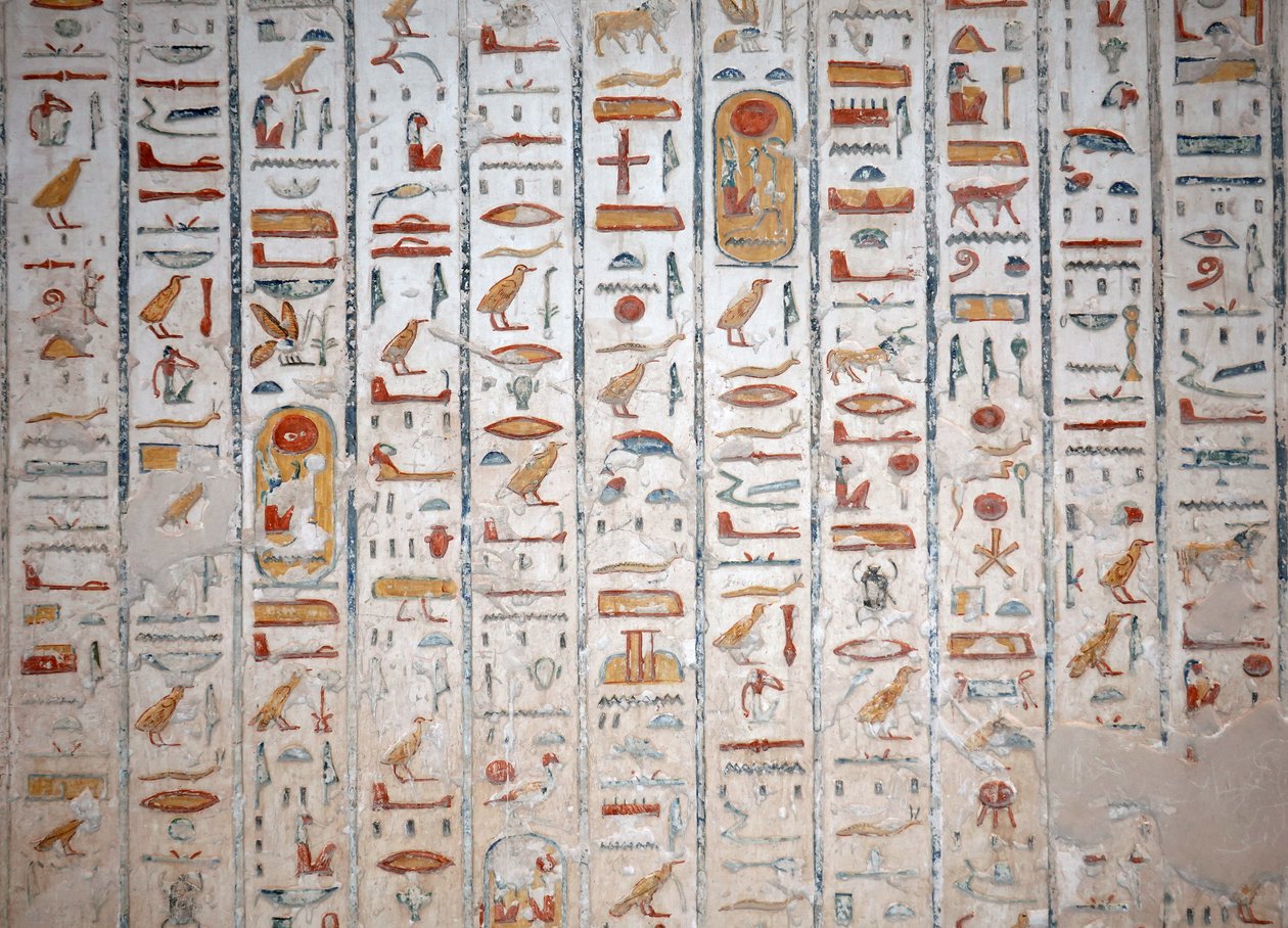 Väggmålning Hieroglyf, Konungarnas dal, Luxor av Egyptian Egyptian