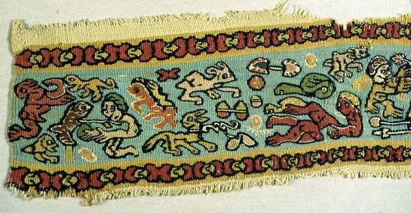 Polykrom textil, egyptisk, koptisk period 300-1100-talet (gobeläng) av Egyptian Egyptian