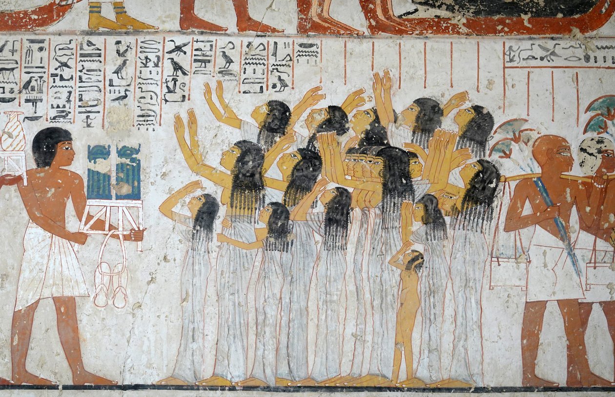 Scen från begravningsprocessionen, Ramoses grav av Egyptian Egyptian