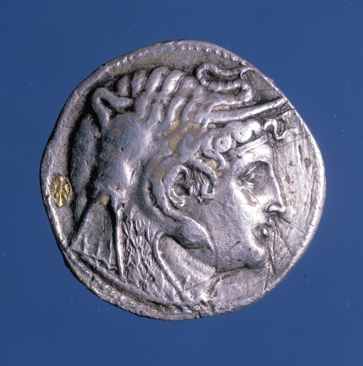Silvermynt med bilden av Ptolemaios I Soter (367 f.Kr. - 283 f.Kr.), kung av Egypten. av Egyptian Ptolemaic Period