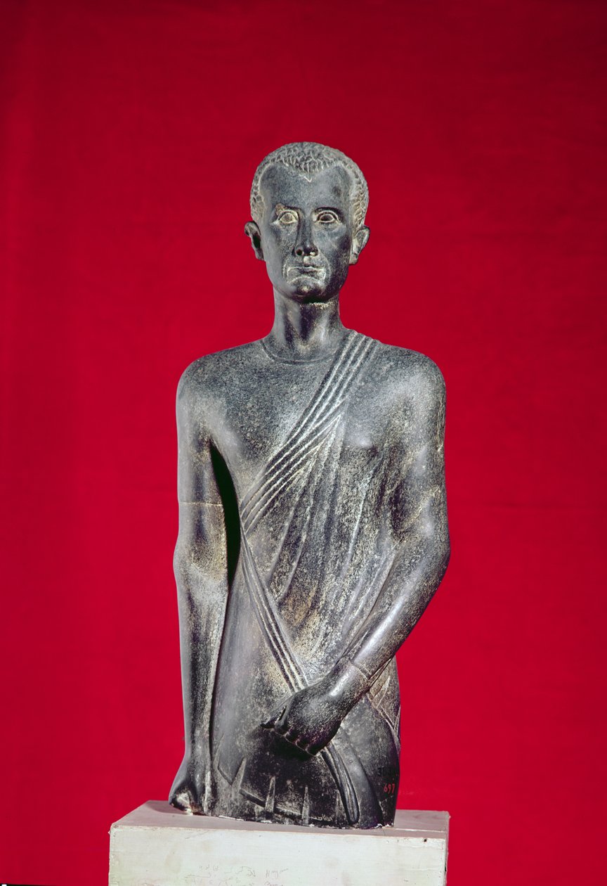 Staty av Hor, från Alexandria, c.40 f.Kr. (basalt) av Egyptian Ptolemaic Period