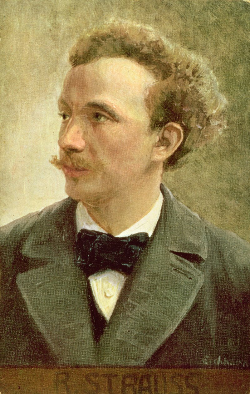 Vykort av Richard Strauss (1864-1949) c.1914 (lito i färg) av Eichhorn Eichhorn