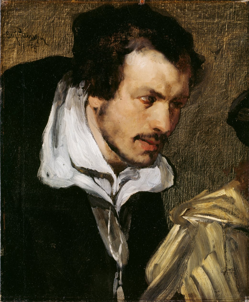 Didrik Slagheck. (Porträttstudie av Christian II undertecknar dödsdom på Torben Oxe) av Hjalmer Eilif Emanuel Peterssen