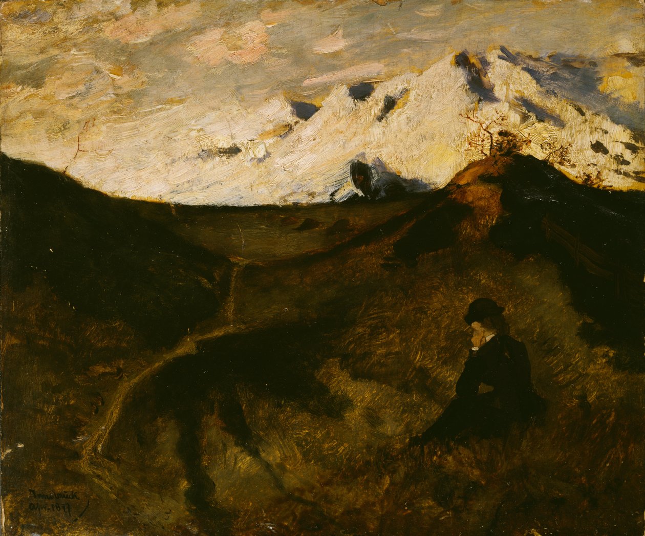 Berg nära Innsbruck av Hjalmer Eilif Emanuel Peterssen